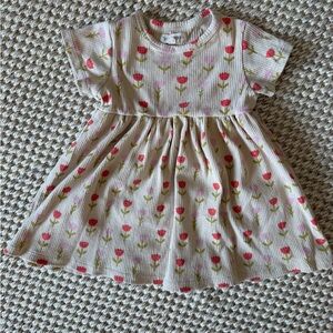 Charming Pink and Red Floral Kids Dress